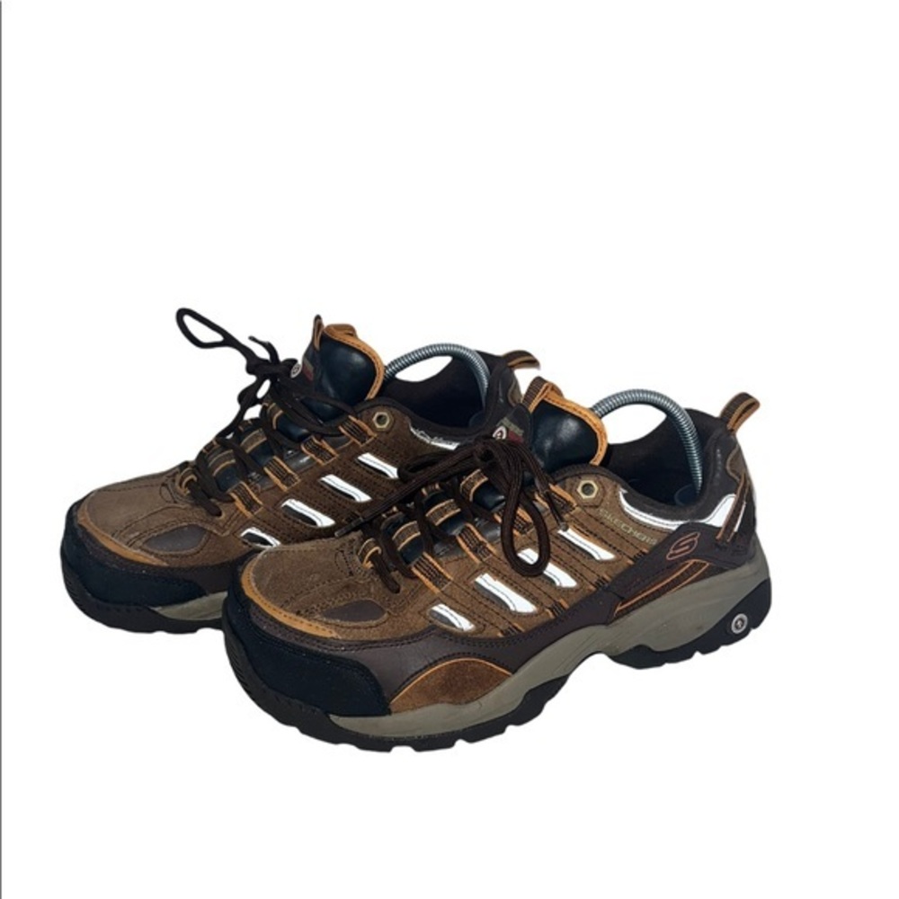 Skechers 76829 BROWN Sparta Slip Resistant Work Sneaker, Medium Width size 9